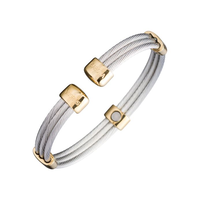 Sabona of London Magnet Armspange Trio Cable | Stainless Gold
